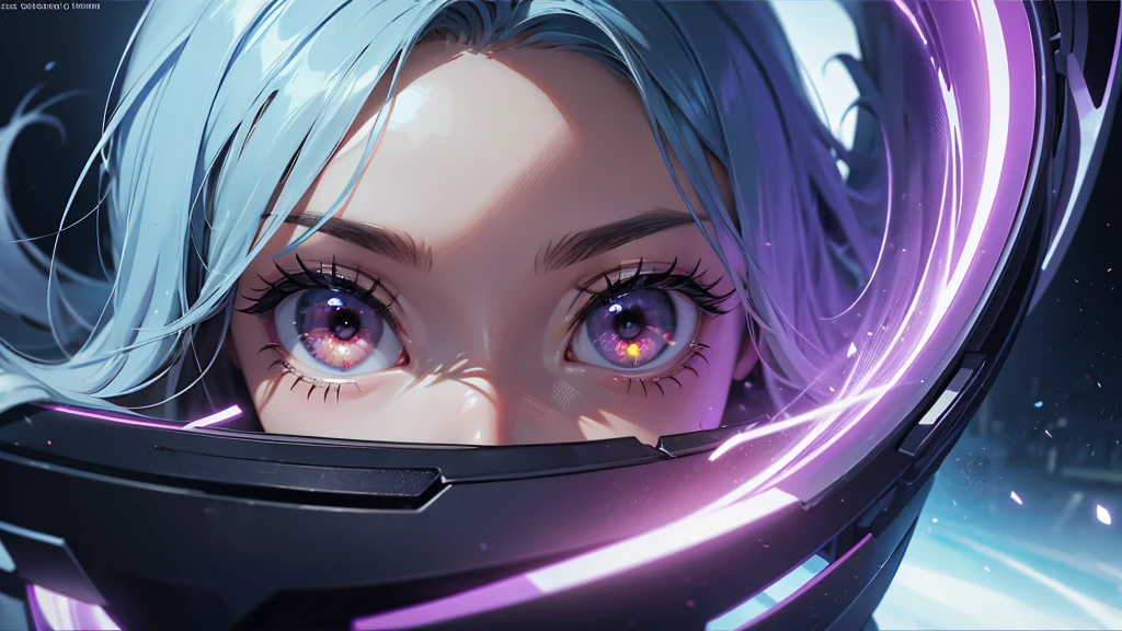 create an image for Infinite Zoom Music Video Script: "Keep Your Eyes Open" Opening Scene [0:00-0:10] Visuals: Start with a close-up of an eye, slowly zooming into the pupil. Action: As the zoom begins, the eye subtly blinks once, inviting the viewer in. Effect: The pupil morphs into a tunnel of light, beginning the infinite zoom effect.