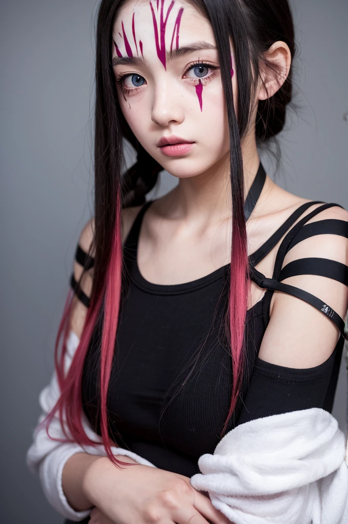 Menhera girl covered in scars