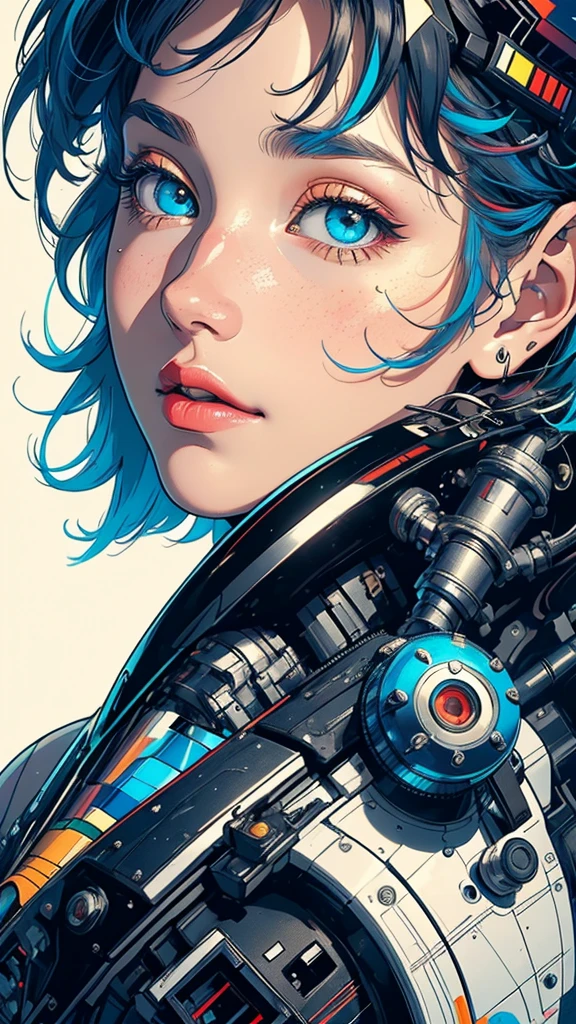(((masterpiece, highest quality))),(((solo:1.2))),(((1girl:1.2))),32k wallpaper, very detailed, poster, vintage science fiction,(((((geometric cinematic movie poster))))), (bauhaus), shape,(((abstract))),(mid century modern),movie poster,(((((portfolio))))),(((((Close-up))))),(((((bust up))))),((((more various angle)))),(((highlight))),Vast landscape,((((heterochromia)))),(((complete. detailed face))),(((Extremely talented))),(((most complecated machine))),Colorful color scheme