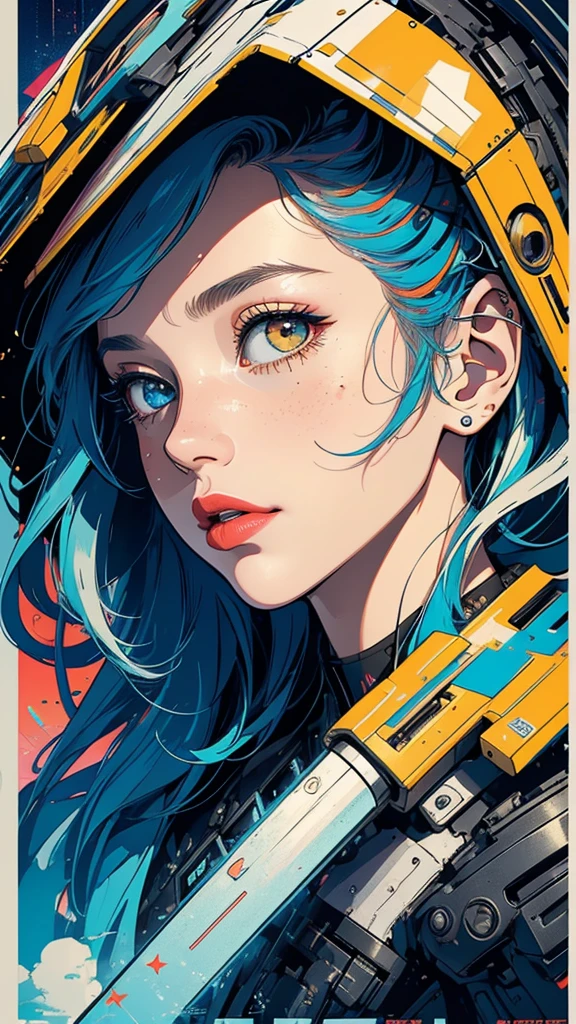 (((masterpiece, highest quality))),(((solo:1.2))),(((1girl:1.2))),32k wallpaper, very detailed, poster, vintage science fiction,(((((geometric cinematic movie poster))))), (bauhaus), shape,(((abstract))),(mid century modern),movie poster,(((((portfolio))))),(((((Close-up))))),(((((bust up))))),((((more various angle)))),(((highlight))),Vast landscape,((((heterochromia)))),(((complete. detailed face))),(((Extremely talented))),(((most complecated machine))),Colorful color scheme