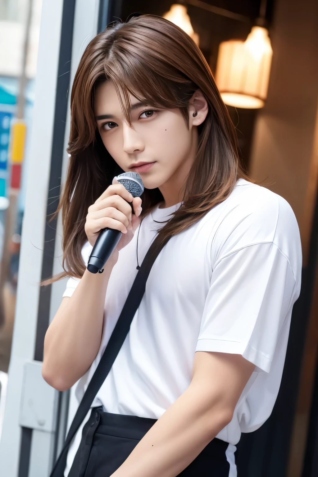 anime male singer clean mole Brown Hair