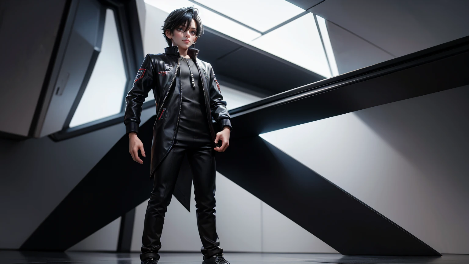 gaming boy , in a pent shirt, , black hairs black dress, , gaming full straight standing pose,14yo student, , Full body, boy, man , games boy, Simple white background,, HD, full body, standing, modern futuristic dress, front view