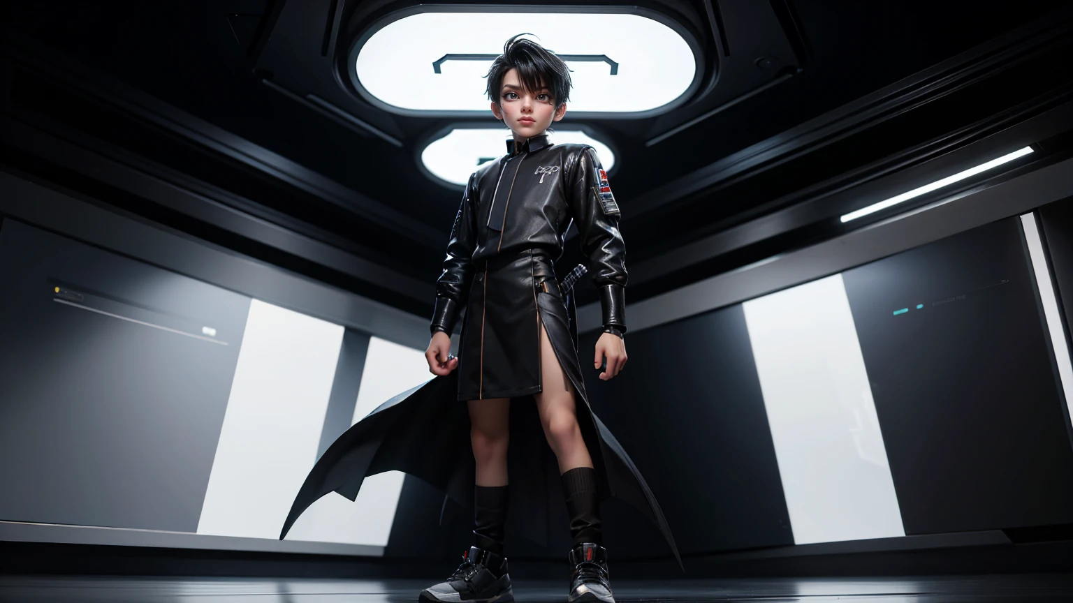 gaming boy , in a pent shirt, , black hairs black dress, , gaming full straight standing pose,14yo student, , Full body, boy, man , games boy, Simple white background,, HD, full body, standing, modern futuristic dress, front view