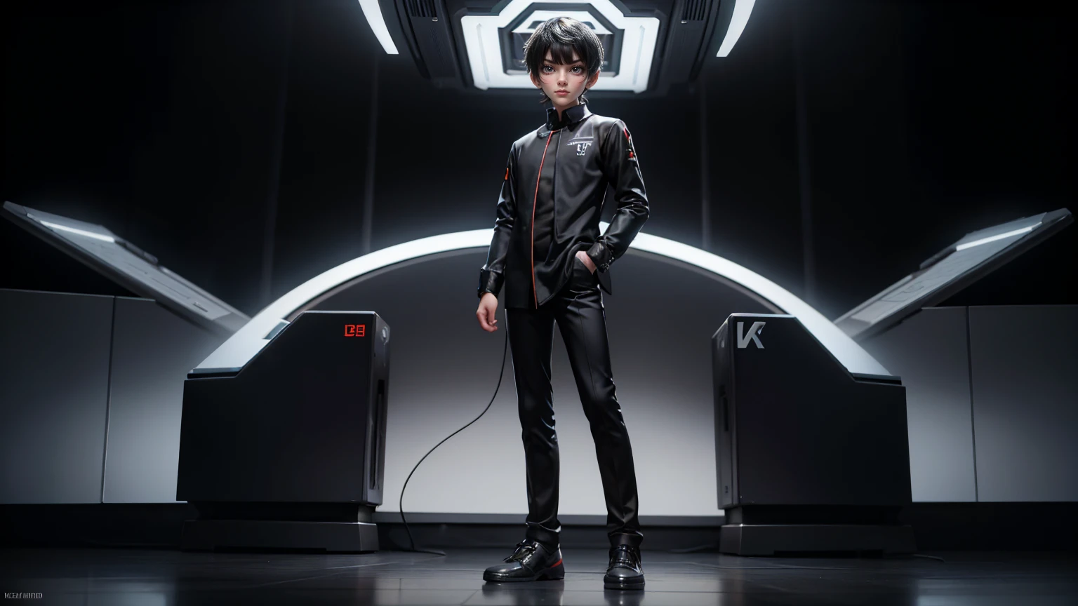 gaming boy , in a pent shirt, , black hairs black dress, , gaming full straight standing pose, student, , Full body, boy, man , games boy, Simple white background,, HD, full body, standing, modern futuristic dress, front view