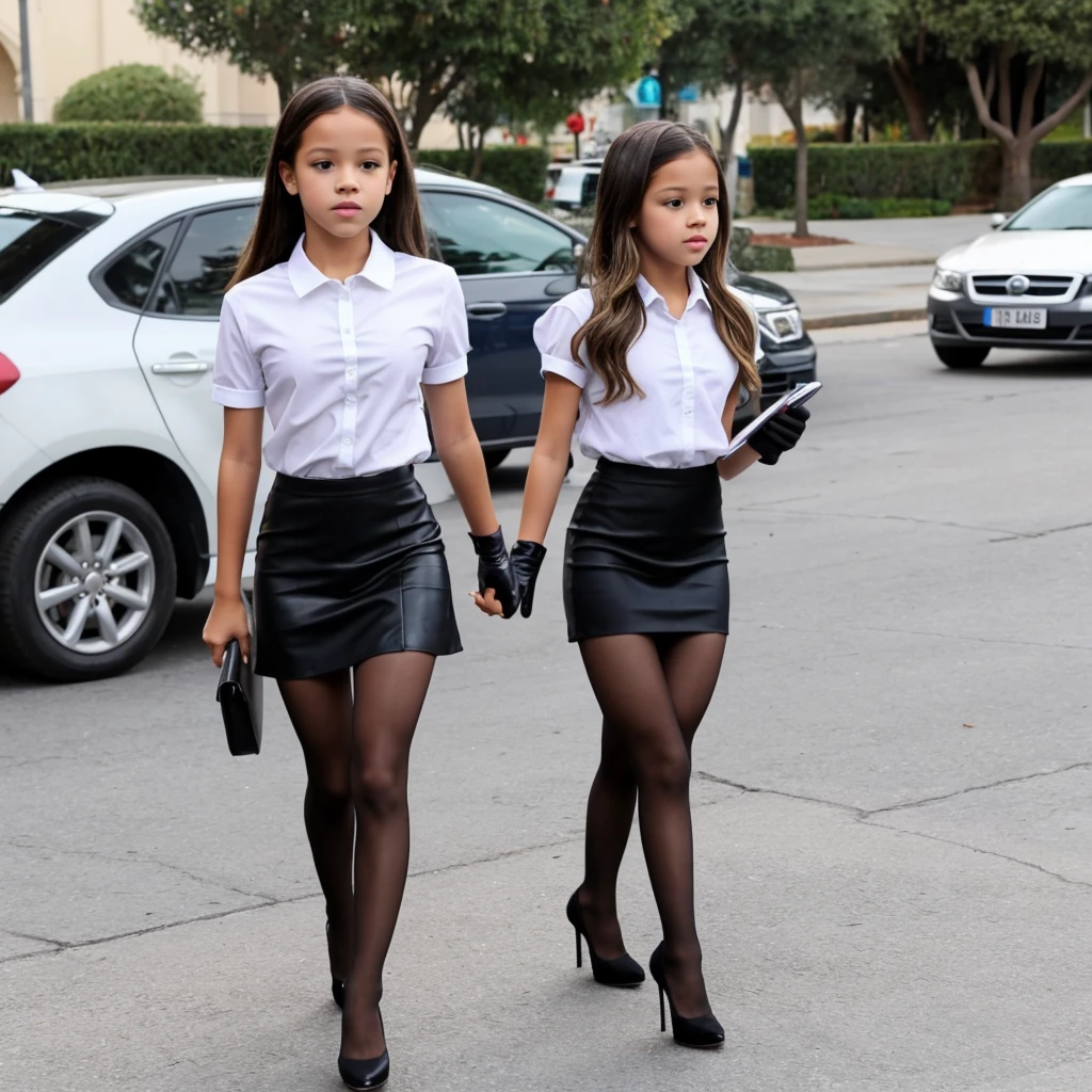 Jenna ortega with long gloves and pantyhose with high heels