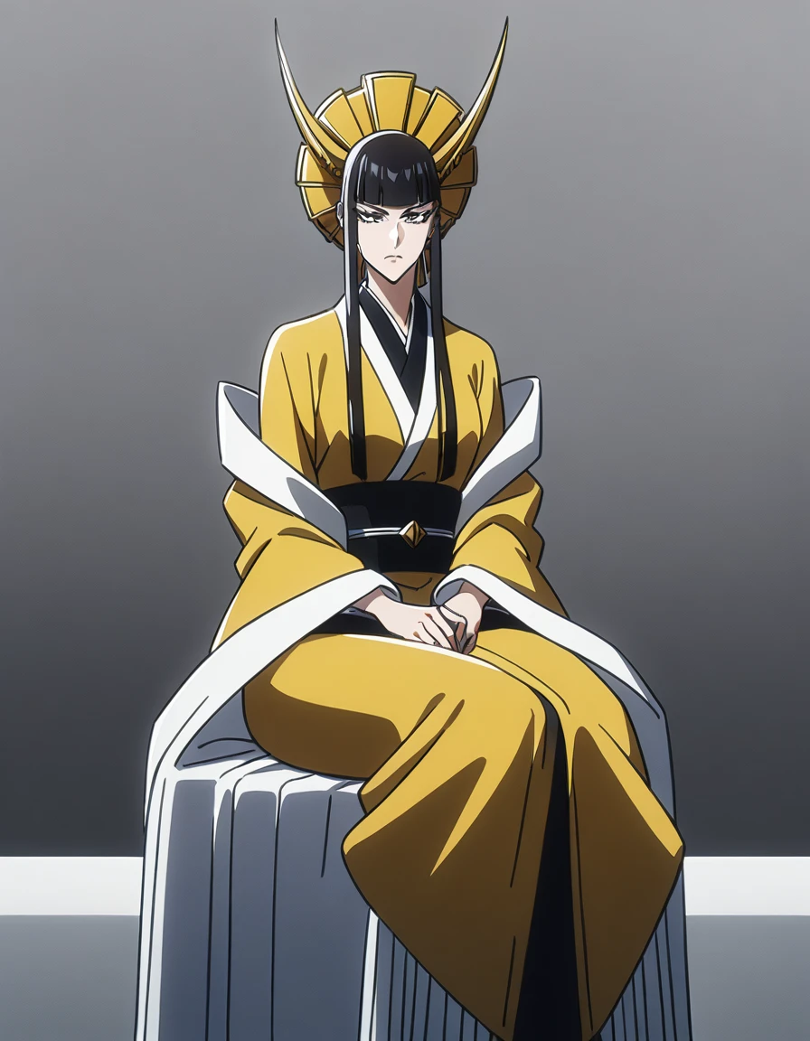 1girl, female, Bleach artstyle, Shutara Senjumaru, pretty, sitting elegantly