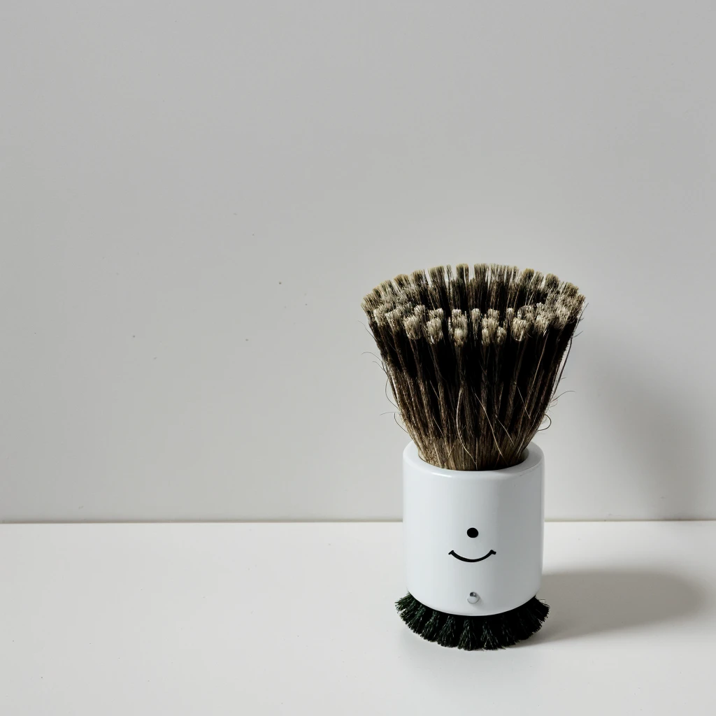 toilet brush, urshik with eyes, funny brush, brush with mouth, the brush is frightened