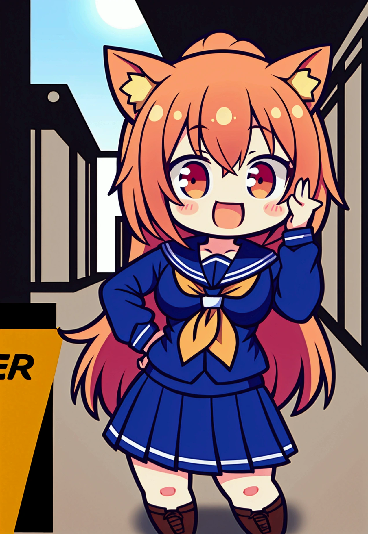 Chibi Girl, comics, Girl 2D, Base+School Students, Posing, Rendered and detailed, Pony, anime,
