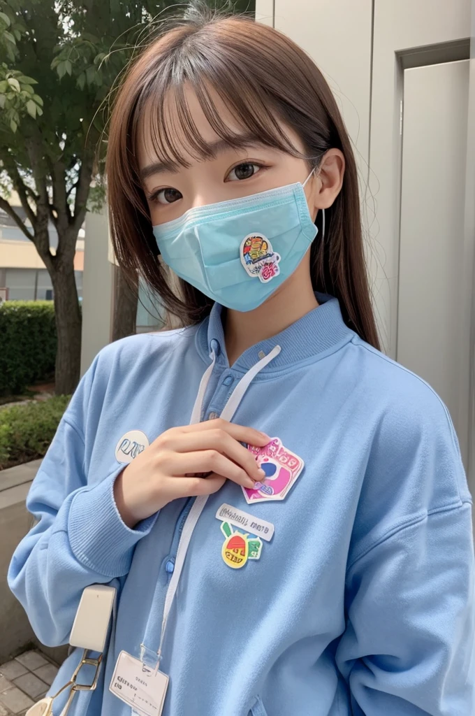 With someone who has a sticker on their chest、There are people who have not posted