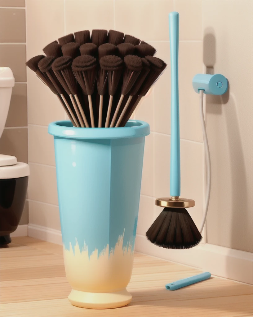 cute brush, toilet brush, beautiful brush, funny brush, brush with eyes and mouth