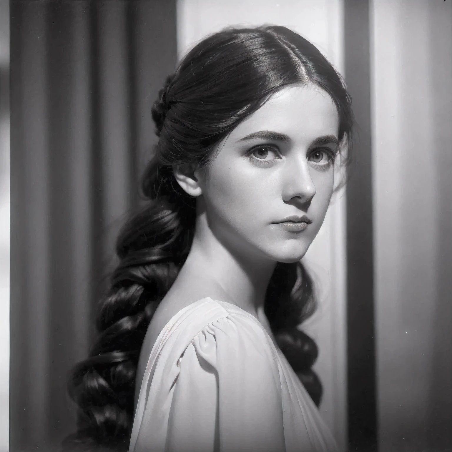 arafed photo of a woman with a braid in her hair, in her early 20s, maria fortuny, marianne collins, nadezhda tikhomirova, photo of young woman, leonora karrington, maria panfilova, anna kovalevskaya, anastasia ovchinnikova, lola dupre, e. h. beatrice blue