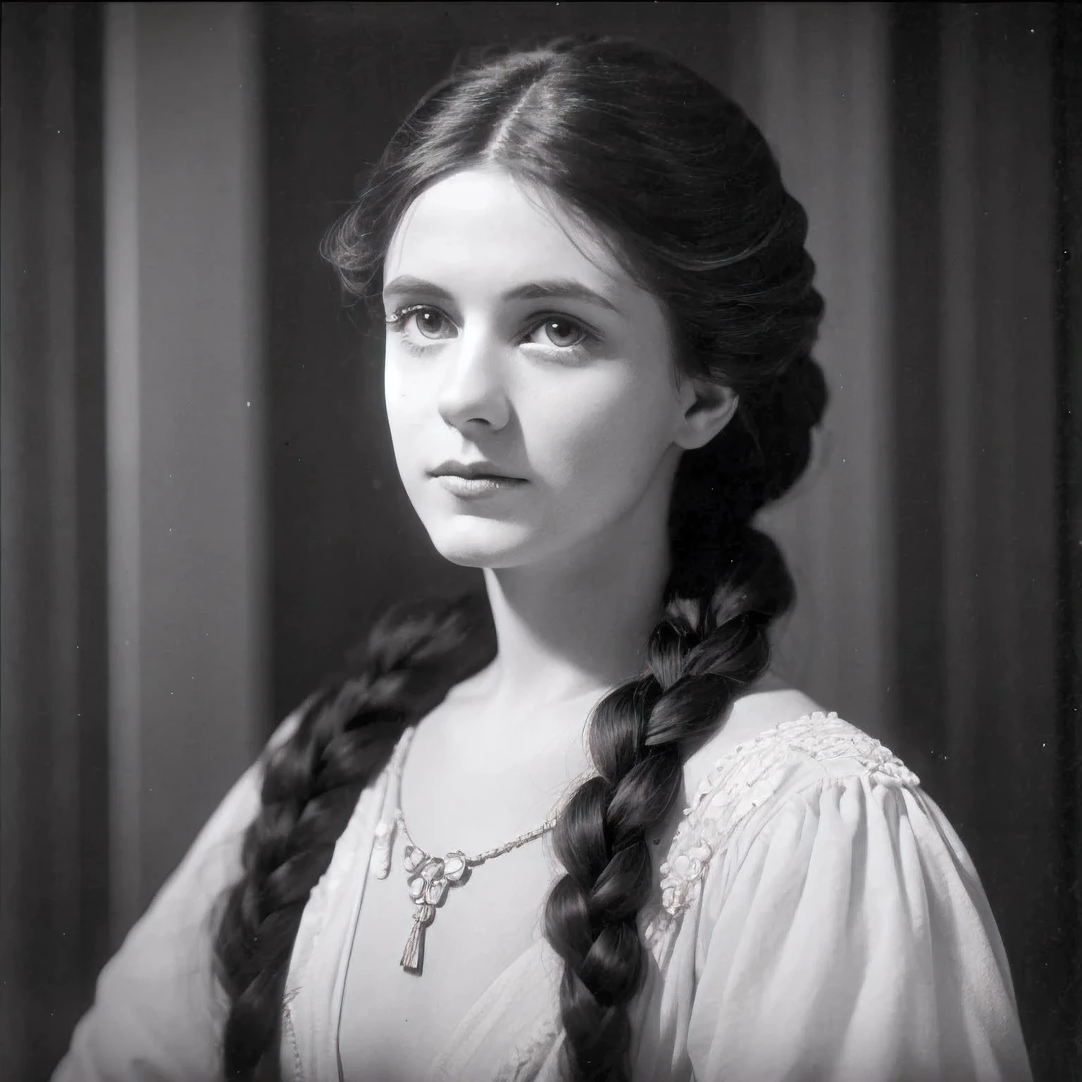 arafed photo of a woman with a braid in her hair, in her early 20s, maria fortuny, marianne collins, nadezhda tikhomirova, photo of young woman, leonora karrington, maria panfilova, anna kovalevskaya, anastasia ovchinnikova, lola dupre, e. h. beatrice blue