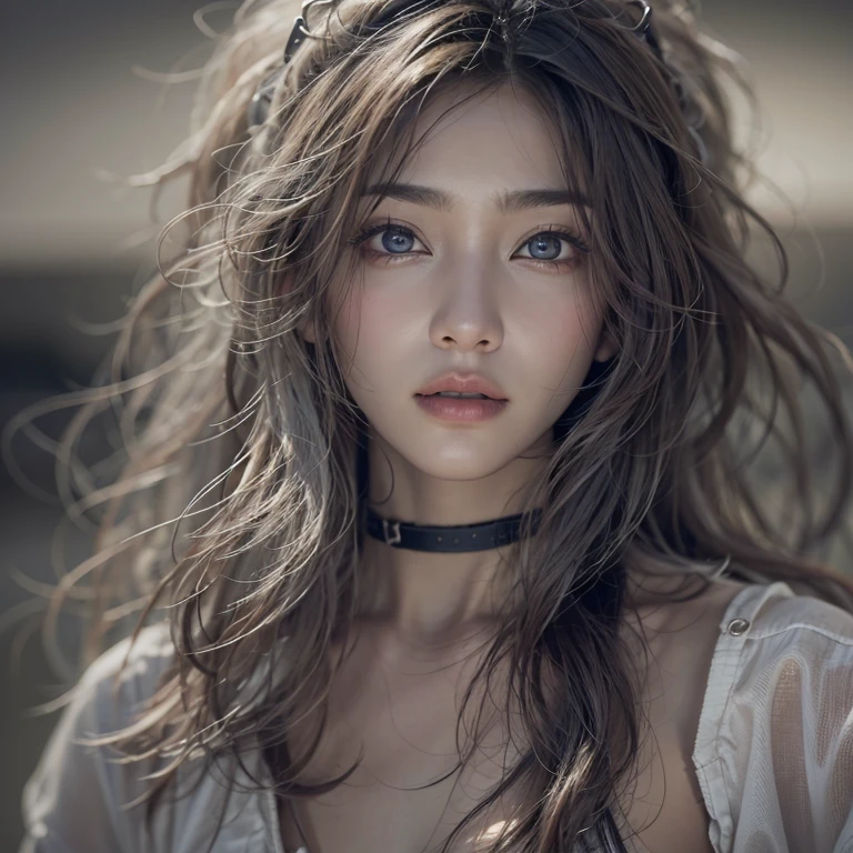 Riding a Harley Motorcycle、Running in the desert、Hair Flow、 ((Highest quality、masterpiece、8k、Best image quality、Ultra-high resolution、Award-winning works)、(Woman close up'Face:1.35)、(裸Faceのクローズアップ:1.3)、(Accurate anatomy:1.1)、(Look at me and smile:1.1)、Shining fair skin with Ultra-high resolution、The most detailed face、Ultra-high resolution detailed face、Ultra-high resolutionの髪の毛、(Ultra-high resolutionの煌めく瞳:1.1)、Beautiful face drawn in every detail、(Blurred Background:1.1)、