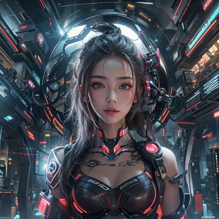 Riding a futuristic spaceship、Hair Flow、 ((Highest quality、masterpiece、8k、Best image quality、Ultra-high resolution、Award-winning works)、(Accurate anatomy:1.1)、(Look at me and smile:1.1)、Shining fair skin with Ultra-high resolution、The most detailed face、Ultra-high resolution detailed face、Ultra-high resolutionの髪の毛、(Ultra-high resolutionの煌めく瞳:1.1)、Beautiful face drawn in every detail、(Blurred Background:1.1)、Cyberpunk Clothing, Chest to chest, tattoo, desert 