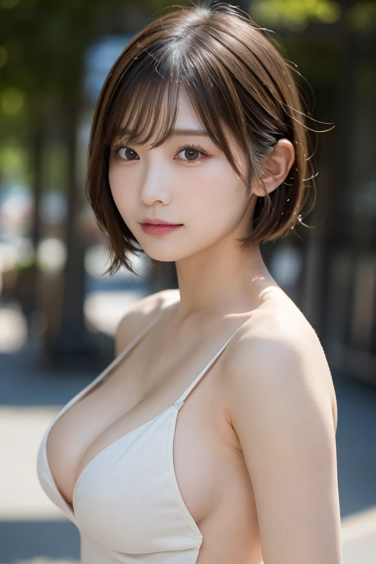 温泉旅館 露天風呂 全naked naked, Highest quality, shape, Very detailed, In detail, High resolution, 8k wallpaper, Perfect dynamic composition, Beautiful details, Natural Lip, naked、全naked 乳首もまんこも丸見え, Big Breasts, Cleavage, 彼女はnakedで温泉に入る 嬉しそうな顔.., A masterpiece of the whole body, Side Short