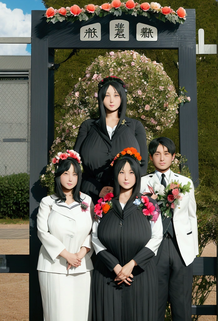 Mother and 1 man、2 Parent-child(Mother and her high school student son)photograph、The most beautiful and pure Mother in Japan((A 39-year-old beautiful mature woman with a modest and simple appearance, But her body is the most erotic..))And my cute son(high school student)、((My Mother is beautiful with a thin, A little weak々Funny face.))((Mother(Smooth long black hair)息子との記念photograph))、A Mother with a voluptuous body、My son is a handsome high school student.、Huge breasts that are too big and saggy、Formal Wear、RAW development、Realistic、A commemorative photo of Mother and son In front of the school gate、Mother and son with arms folded、((The Mother is taller than her son))、((Only my son wears the uniform.))、((My Mother is wearing a graduation outfit with artificial flowers on her chest))、((In front of the school gate)),,(Big Ass) ( Plus Size BBW Big ,Grass, (Wide Loot)Abnormally enlarged hips,Thick body ,Fat body , Curved body, Widest Hips , Thick waist ,Widest chest,  Thick chest
