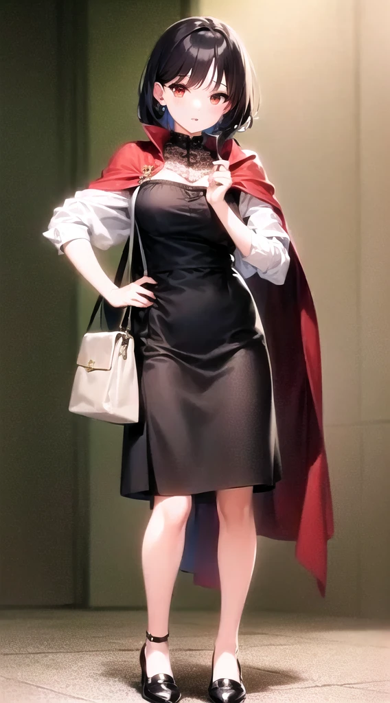 A woman in a dress and cape is carrying a handbag, Wear tan gauze, by Yokoyama Taikan, Wearing long, loose clothing, Chie Yoshii&#39;s Style, Romantic Dress, simple cream dress, kimono, Wearing a loose white dress, Long dress female, Elegant yukata, Street fashion in Japanese cities, Long dress, dress in voile