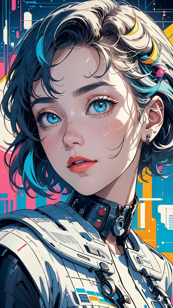 (((masterpiece, highest quality))),(((solo:1.2))),(((1girl:1.2))),32k wallpaper, very detailed, poster, vintage science fiction,(((((geometric cinematic movie poster))))), (bauhaus), shape,(((abstract))),(mid century modern),movie poster,(((((portfolio))))),(((((Close-up))))),(((((bust up))))),((((more various angle)))),(((highlight))),Vast landscape,((((heterochromia)))),(((complete. detailed face))),(((Extremely talented))),(((most complecated machine))),Colorful color scheme