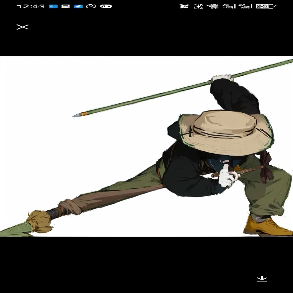 Stick in hand,Cartoon characters wearing hats, pat, Trekking poles, Holding a spear, Holding a spear, Holding a cane, Holding a bow, Long nose holding a magic wand, Bow Foot Light, Holding a spear, Holding a spear, rotoscoping, Inspired by Zhou Wentianchong, rotoscoping, Holding a bow and arrow