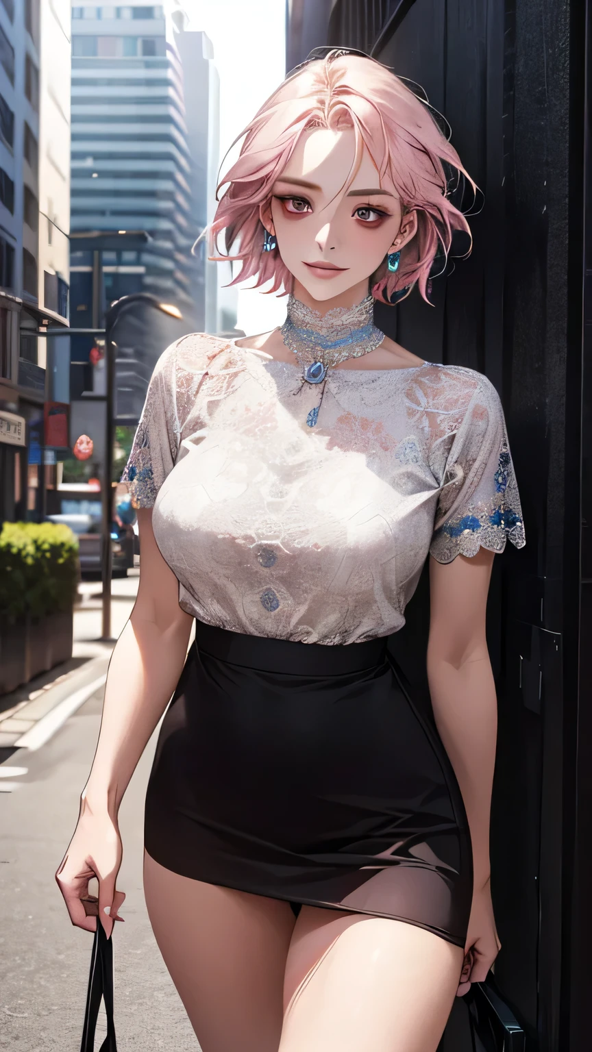 (masterpiece:1.2, Highest quality), (Realistic, photoRealistic:1.4), Beautiful illustrations, (Natural Side Lighting, Cinema Lighting), Surrealism,
View your audience, 1 girl, 40 years old, Perfect Face, Symmetrical face, Glowing Skin,
(short hair, Straight hair, Hair Intake), Brown eyes, Long eyelashes, (Large Breasts, You can see a little bit of the delta part of her pink panties., Captivating thighs)
Beautiful Hair, Beautiful Face, Beautiful attention to detail, Beautiful clavicle, Beautiful body, Beautiful breasts, Beautiful thighs, Beautiful legs, Beautiful fingers,
Wear a police uniform and a short skirt,
(Beautiful views), evening, (City Street:1.2), walk, Sexy posture, (Charming smile, Lips parted)