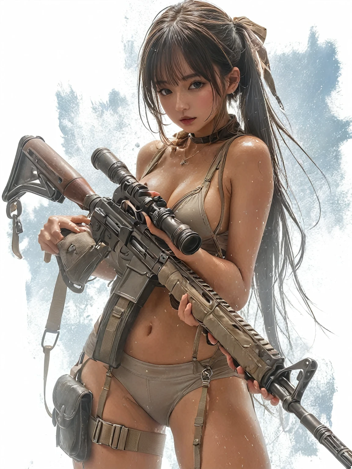 (8K, RAW photos, best quality, masterpiece: 1.2) (realisticlying, photograph realistic: 1.4) (Karabiner 98k)