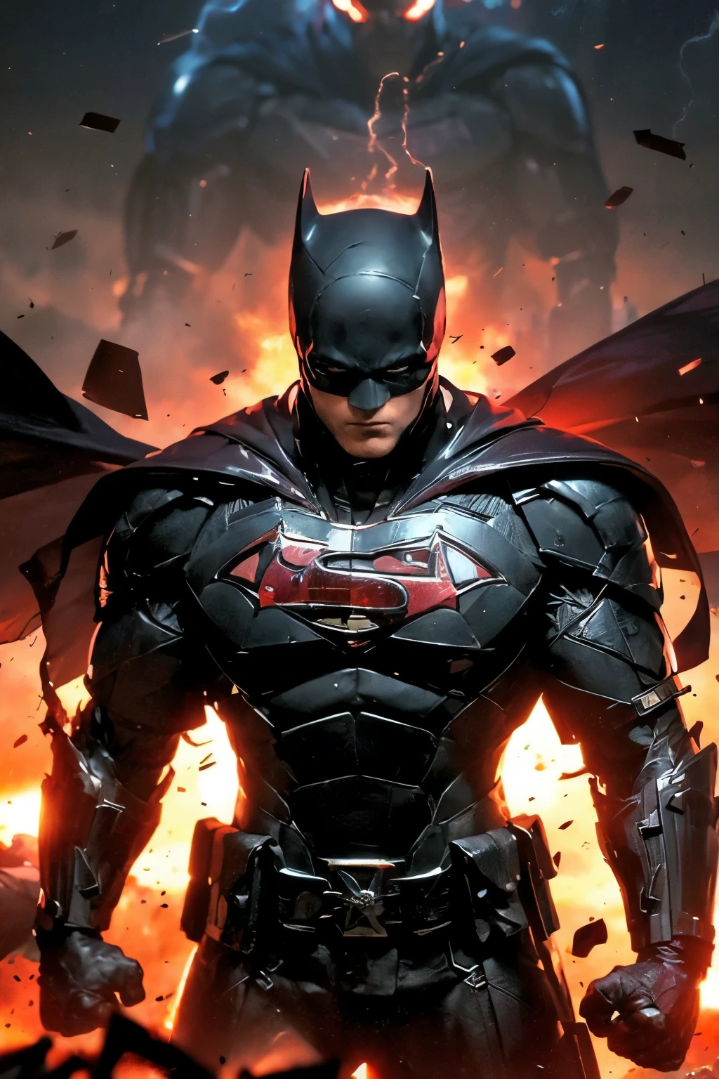 The caped crusader, Batman, stood his ground, his eyes narrowed with determination as he faced off against the Man of Steel, Superman. The two titans of the superhero world, once allies, now found themselves on opposing sides, their ideologies and methods clashing in a battle that threatened to tear the city apart.
Tension crackled in the air as the two heroes exchanged blows, their powers colliding in a dazzling display of strength and skill. Batman’s superior tactical mind and arsenal of gadgets proved a formidable challenge for the seemingly invincible Superman, who struggled to gain the upper hand against his mortal foe.
The thunderous impact of their strikes echoed through the streets, as bystanders watched in awe and terror, uncertain of the outcome of this epic confrontation. The fate of the city, and perhaps the world, hung in the balance as the two legendary figures engaged in a battle for the ages.
Setting: Urban city, colliding powers, bystanders watching in awe