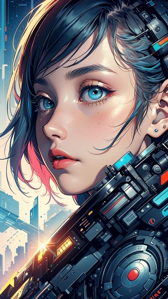 (((masterpiece, highest quality))),(((solo:1.2))),(((1girl:1.2))),32k wallpaper, very detailed, poster, vintage science fiction,(((((geometric cinematic movie poster))))), (bauhaus), shape,(((abstract))),(mid century modern),movie poster,(((((portfolio))))),(((((Close-up))))),(((((bust up))))),((((more various angle)))),(((highlight))),Vast landscape,((((heterochromia)))),(((complete. detailed face))),(((Extremely talented))),(((most complecated machine))),Colorful color scheme