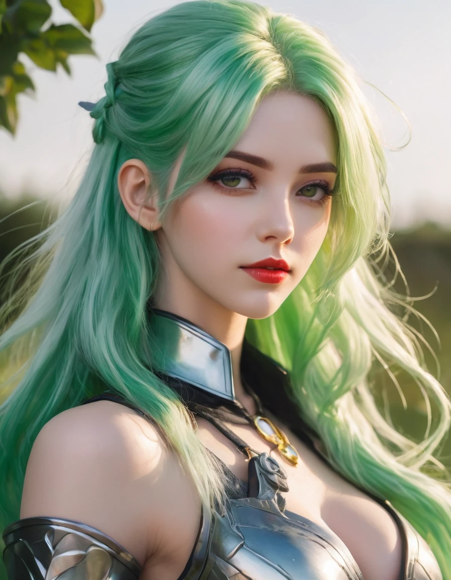 ((lol: 1.2 + Galen: 1.3), realistic art style), HD, dynamic angle, dynamic pose, summer, sweat, white cloth, (silver hair: 1.2 + yellow hair: 1.2+ white hair: 1.2+ black hair: 1.2 + red hair: 1.2 + blue hair: 1.2 + purple hair: 1.2 + green hair: 1.2), front light in the sun, sunset glow, metal armor, real texture, fine details, watercolor polish.