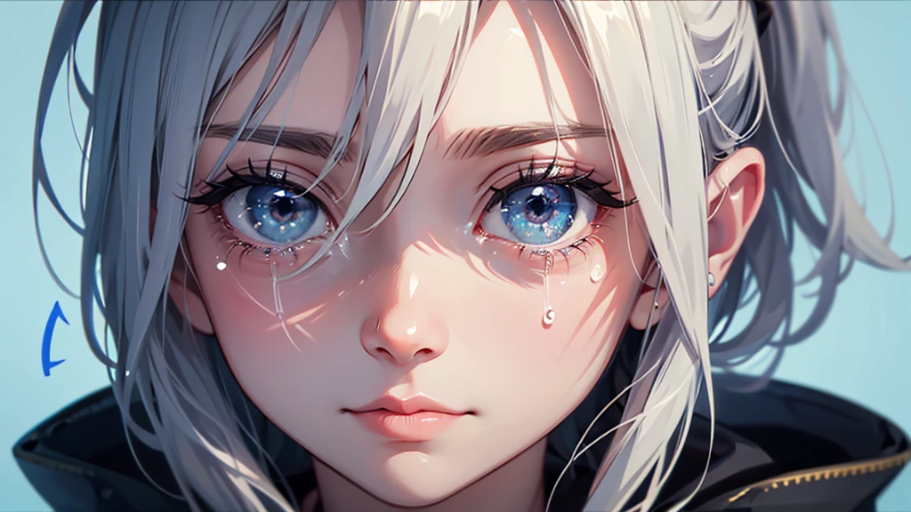Create an image of series of crying eyes symbols, surrounded by plus signs representing the desire for more.
