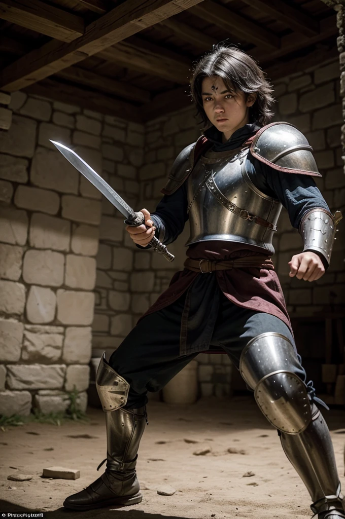 Play a sword and shield warrior in the medieval world in a lair