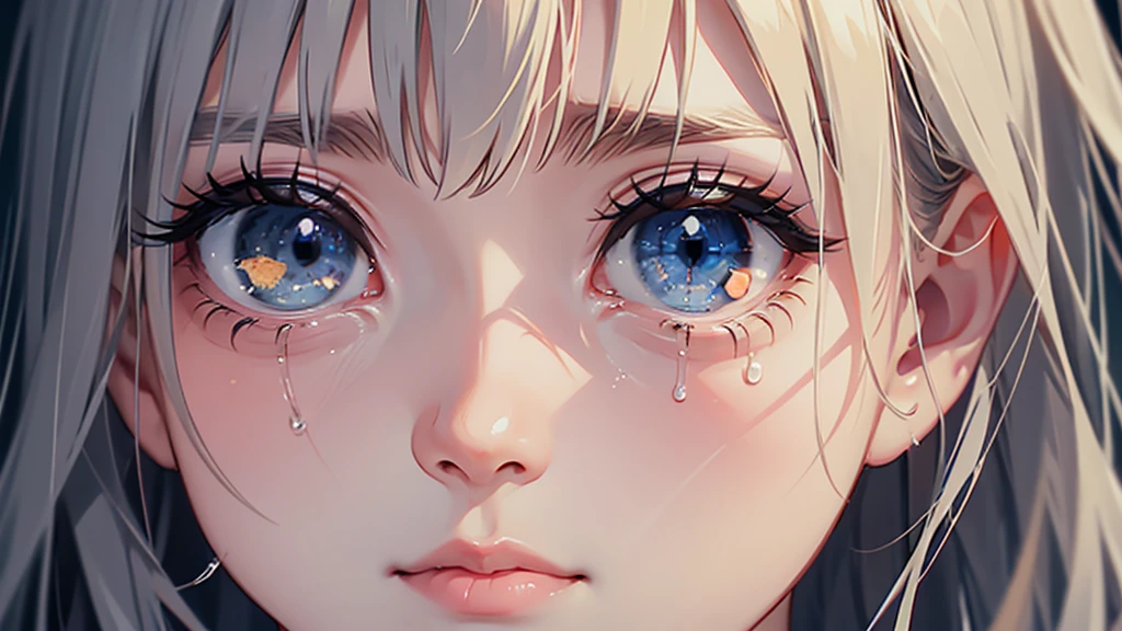 Create an image of series of crying eyes symbols, surrounded by plus signs representing the desire for more.