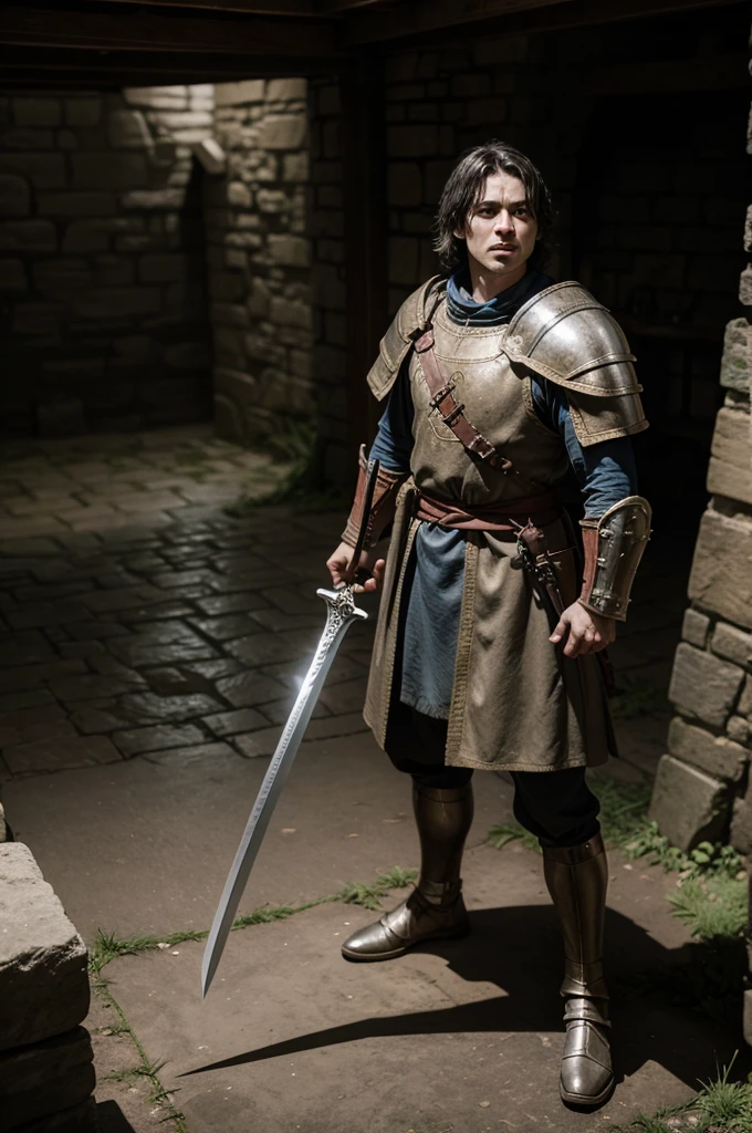 Play a sword and shield warrior in the medieval world in a lair