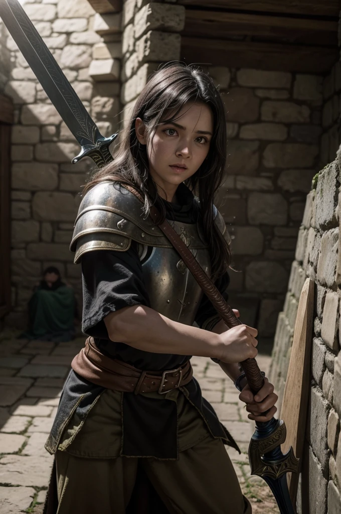 Play a sword and shield warrior in the medieval world in a lair