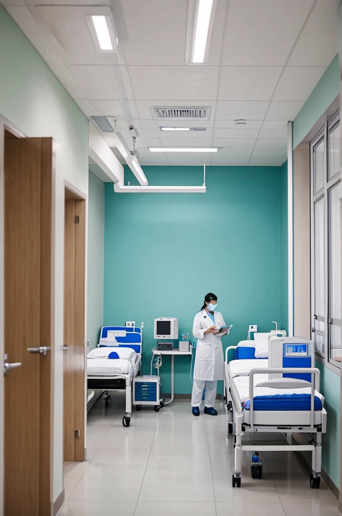 Actual hospital settings wherein the nurse is collaborating with other health care workers and the patient