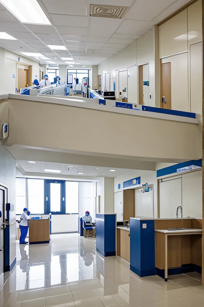 Actual hospital settings wherein the nurse is collaborating with other health care workers and the patient