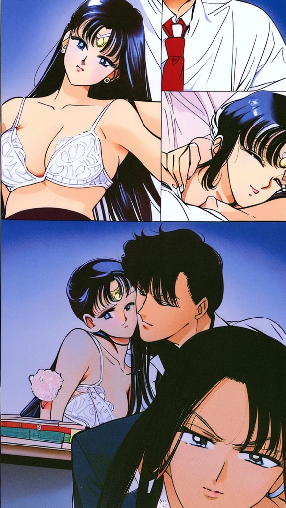 2 people,  woman々cute little boy, body down, While hugging me tightly, 8 year old Sailor Moon r virginity by inserting his erect penis deep into her vagina, beautiful breasts, plump and sexy lips, cry out, blush, close your eyes, whole body, Completely naked, Detailed fingers and toes, perfect anatomy, highest resolution, masterpiece, highest quality, Super fine, nsfw, 80&#39;s Japanese style, 32K, view from the side