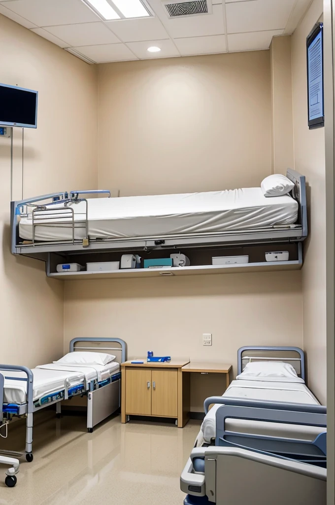 Actual hospital settings with team collaboration of health care workers at patient's room