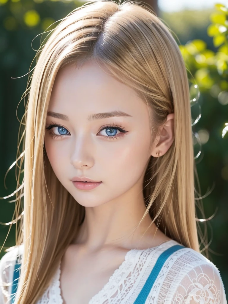 A woman with long blonde hair and blue eyes is taking a photo, Gorgeous young model, Portrait of Sophie Mudd, Beautiful female model, Cute young woman, とてもBeautiful youngい女性, Beautiful model portrait, Beautiful girl, Beautiful youngい女性, Beautiful Woman Photos, Perfect Face, 17-year-old female model, Beautiful young々Funny face, Beautiful blonde girl、Short Bob、Young Face、short hair