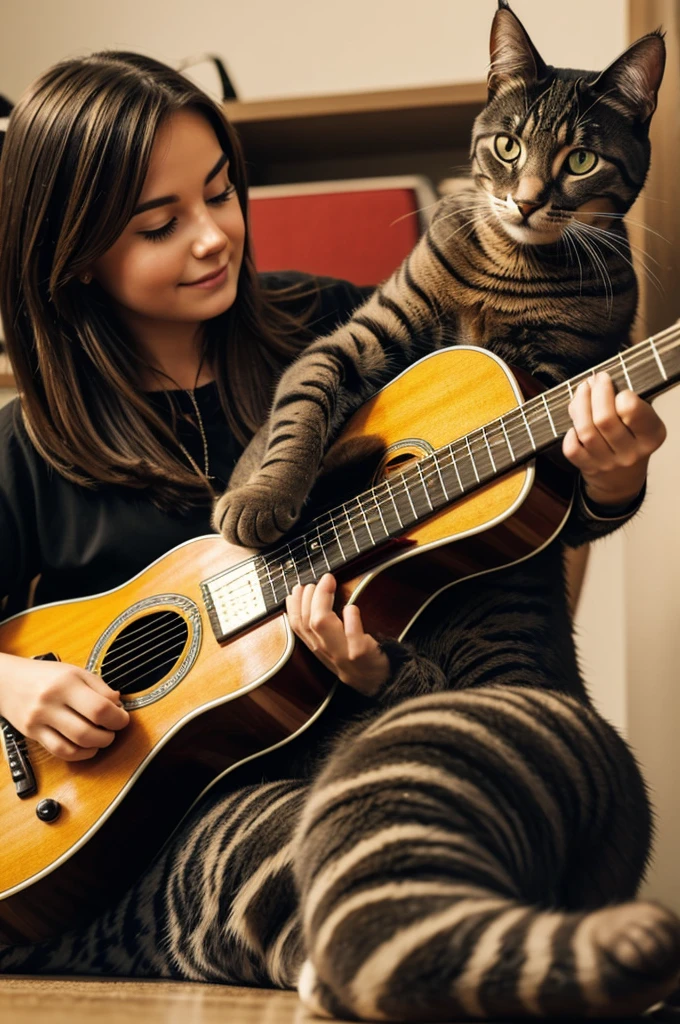 A cat playing with an instrument 🎸