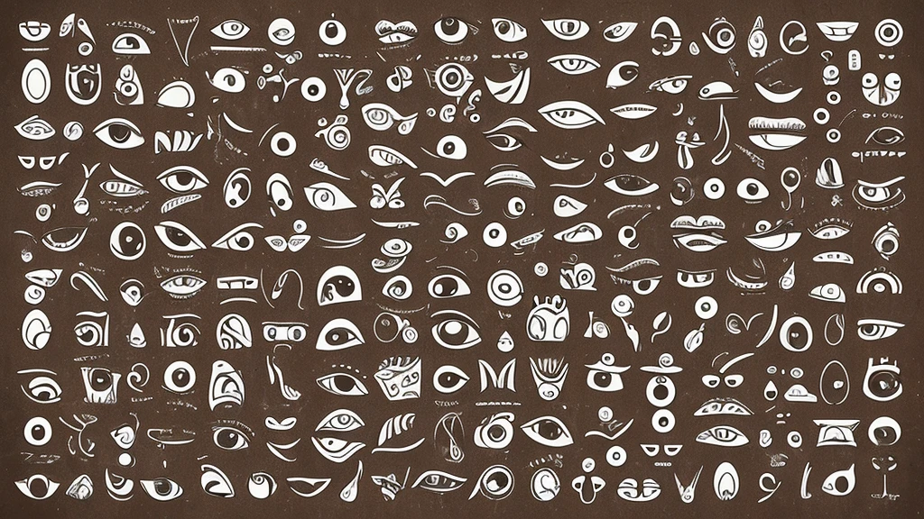 Create an image of series of crying eyes symbols, surrounded by plus signs representing the desire for more.