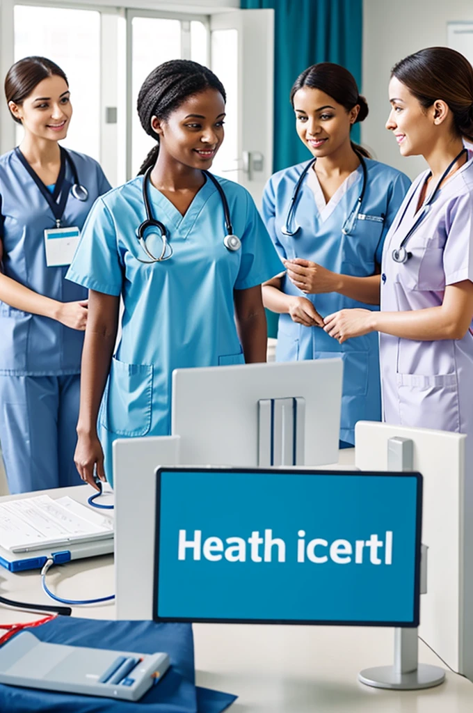 Actual hospital settings with team collaboration of health care workers with a patient