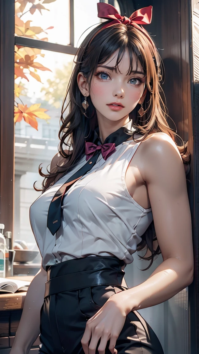 masterpiece, Highest quality, One girl, Elaina_(May_no_gossip), Silver Hair, Purple eyes, Long Hair、24-year-old female、Sexy proportions、Sexy breasts、Narrow waist、Long eyelashes、Side Ponytail((side ponytail))、hair band((hair ribbon))、Textured skin((textured skin))、smile