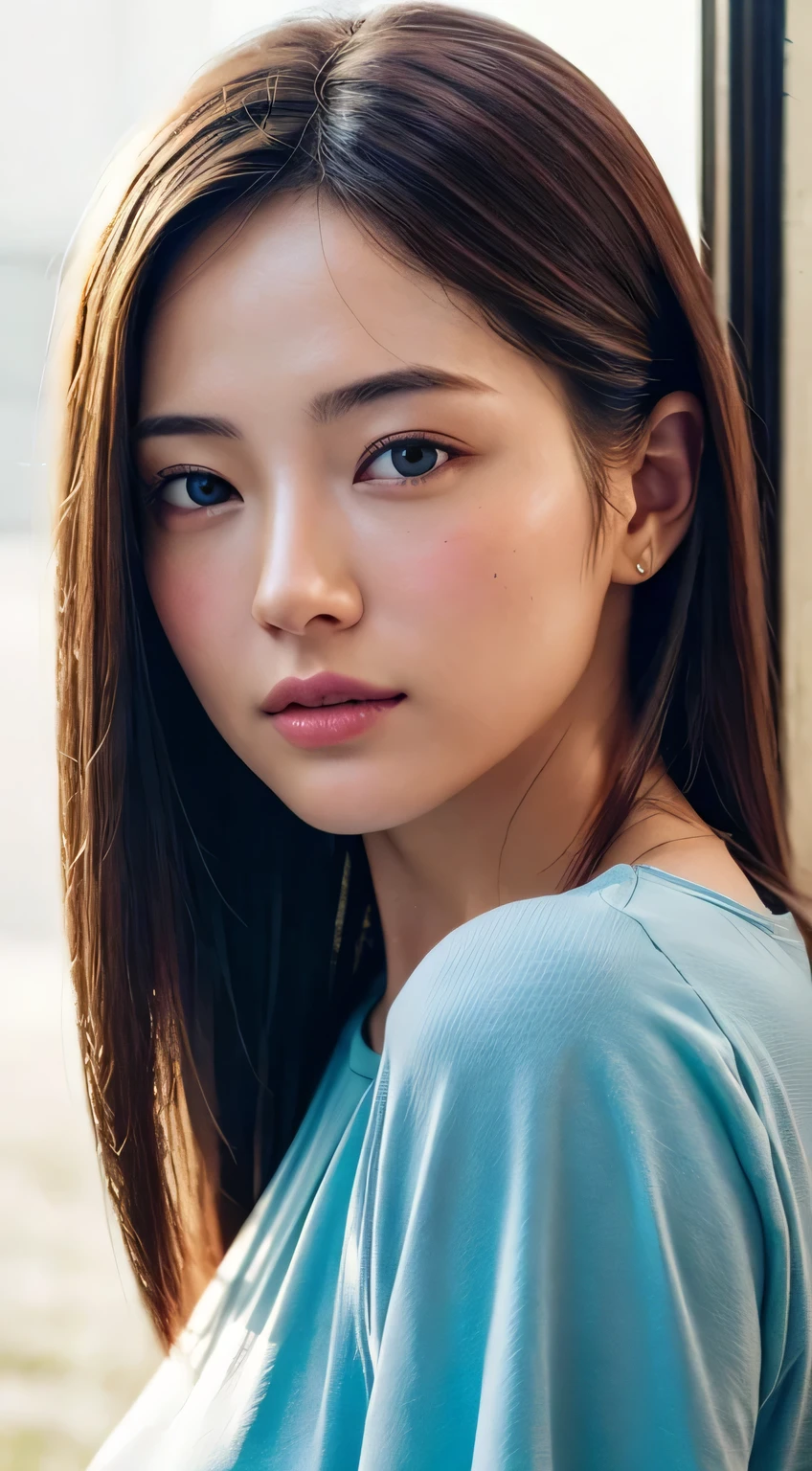 dress、(Photorealistic:1.4)、(hyper Realistic:1.4)、(Realistic:1.3)、(Smooth lighting:1.05)、(Cinema lightingImprovement of quality:0.9)、32K、One Girl、28-year-old woman、Realistic lighting、Backlight、Facial Light、Ray-tracing、(Bright light:1.2)、(Improvement of quality:1.4)、(Highest quality real texture skins:1.4)、Finely grained、Detailed painted face、Quality Eyes、(tired, Sleepy and satisfied:0.0)、 Face close-up、T-shirts、(Enhance the mood of your body line:1.1)、(Enhances the beauty of skin texture:1.1)、Realistic skin texture, Ayaka Miyoshi