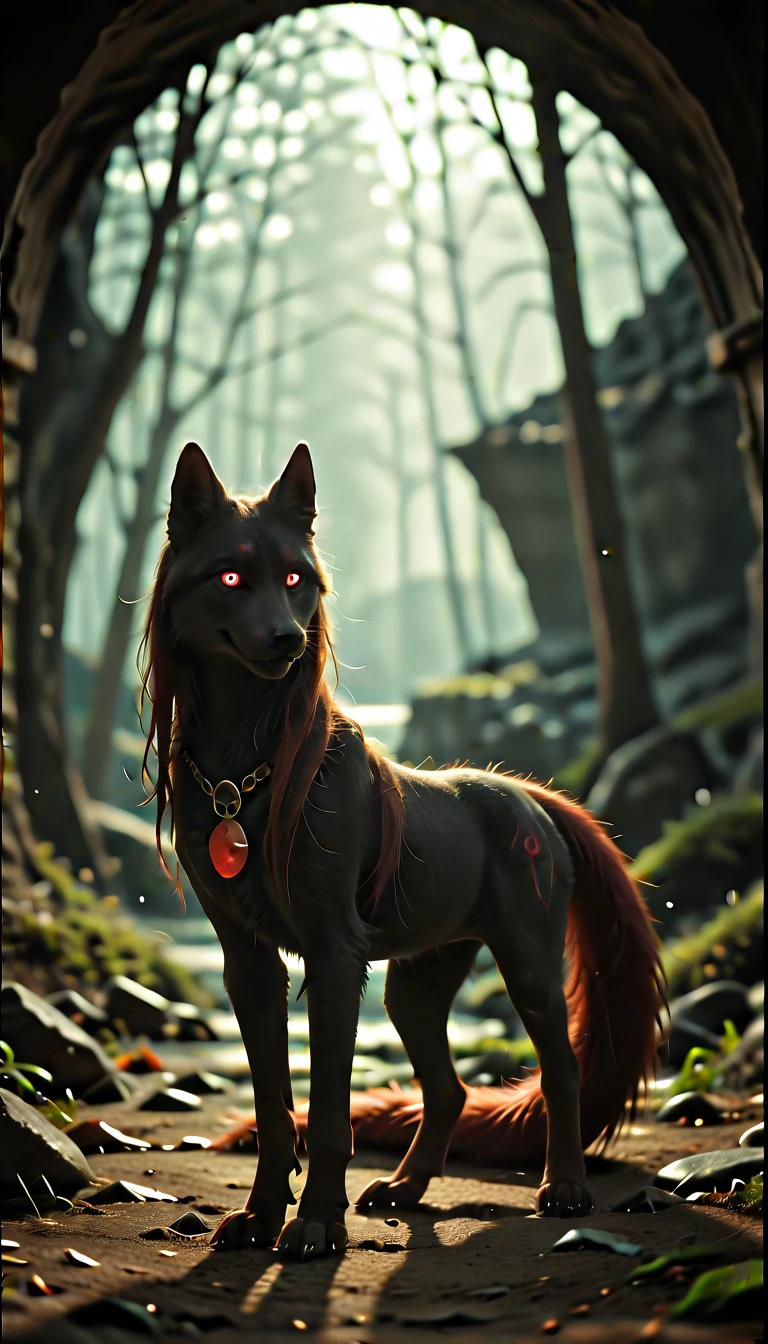 (zPDXL2), score_9, score_8_up, score_7_up, source_anime, 2d, rating_questionable,

(Best Quality, Shaded, Ultra Detailed, Intricate, Realistic, Full View, Detailed Landscape, Full Body Portrait), 1woman, Wolf, Full Fur, Red Fur, Black Fur, Full Tail, Red Tail, Tail black, straight hair, hair with braid, a brooch in the hair, almond-shaped eyes, red eyes, intimidating smile, sinister look, pale skin, demonic clothing (black and red colored clothing), dark clothing, found in a cave , cave of the underworld.

AissistXLv2, unaestheticXL_bp5, SimplePositiveXLv2, zPDXL2 PonyXLV6_Scores