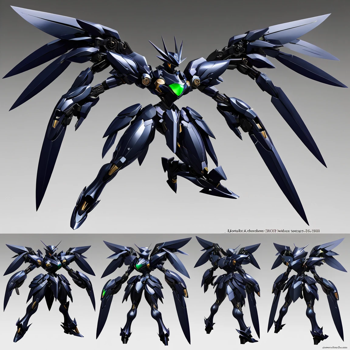 (Same robot unit, front, ~ Side, Ria), (whole body), Character Reference Sheet, Concept Art, detailed character design, generative frontボディー view, generative ~ Sideボディー view, generative Riaボディー view, 3 Angle View, Shiny Black Robot, Matte Black, Jet Black Mica Paint, Pearl Paint.、Mecha aesthetics、Body structure based on mechanical engineering theory、Mamoru NaganoDesign、The edges of the body have a bright Majorla finish..、Detailed digital anime art、Best Anime8K wallpaper, 2.5D anime mecha aesthetics, 8Very detailed digital art by K, Robot Dragon Head、Wallop and Krentz Kuschaert、Very detailedなアニメ、advanced digital animation art, Very detailed, Character Reference Sheet, Concept Art, detailed character design, whole body illustration, whole body character design, black 戻るground, Robotic limbs