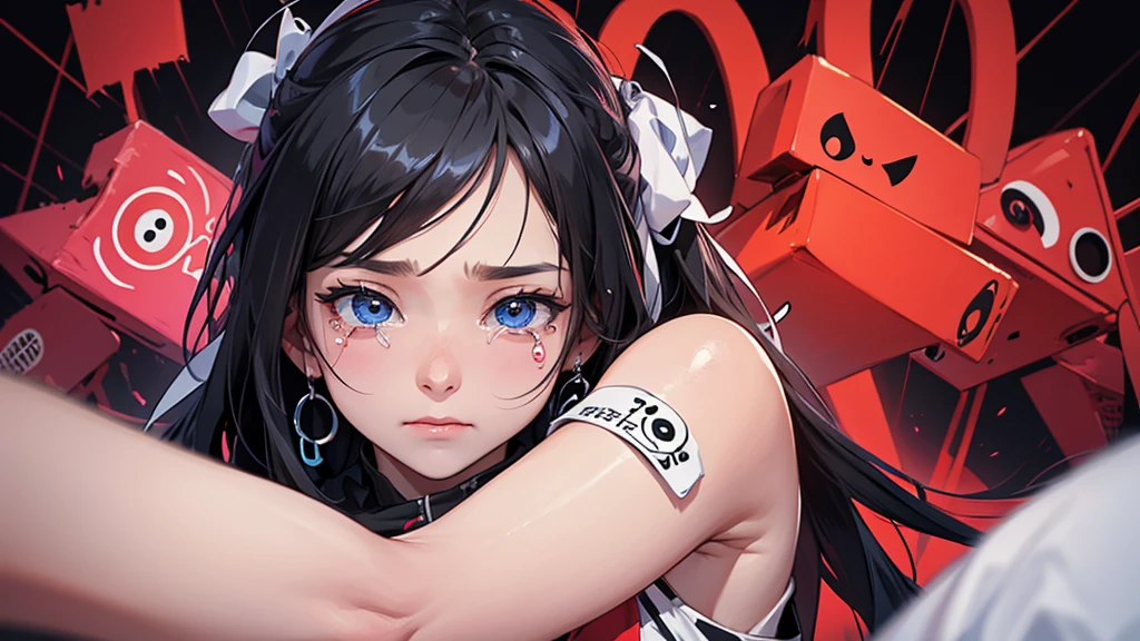 (masterpiece),best quality, (from above:1.3), expressive eyes, perfect face, 1girl, looking at viewer, fourteen old, tiny body, small breast, good breast, beautiful, anime, girl, lora, talim, 1girl, dark skin, black hair, braid pigtails, white hat, arabic clothes, see-through, (all fours:1.5), (corrupt, brainwashed, hypnotized, mind controlled:1.5), (ahegao:2.0), (big cute eyes:1.5), (empty eyes, simple eyes, glowing red pupils:2.0), (crotch tattoo, glowing tattoo:1.5), (sweat, pussy juice:1.5), (night, magic circle, beautiful temple:1.5)