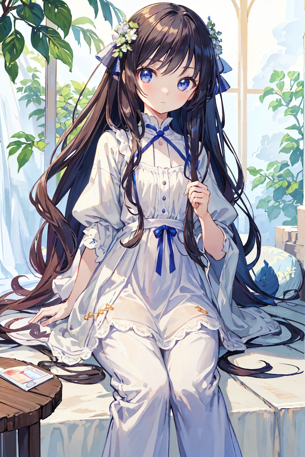 masterpiece、Highest quality、Highest quality、(((upon)))、 ((small))、Hair quality and shine、顔がsmall、Sitting、Very detailed, beautiful, Big eyes、Very detailed, clear and beautiful faces、(Cute illustrations:1.2), High resolution, Very detailed, Highest quality, Embarrassing 