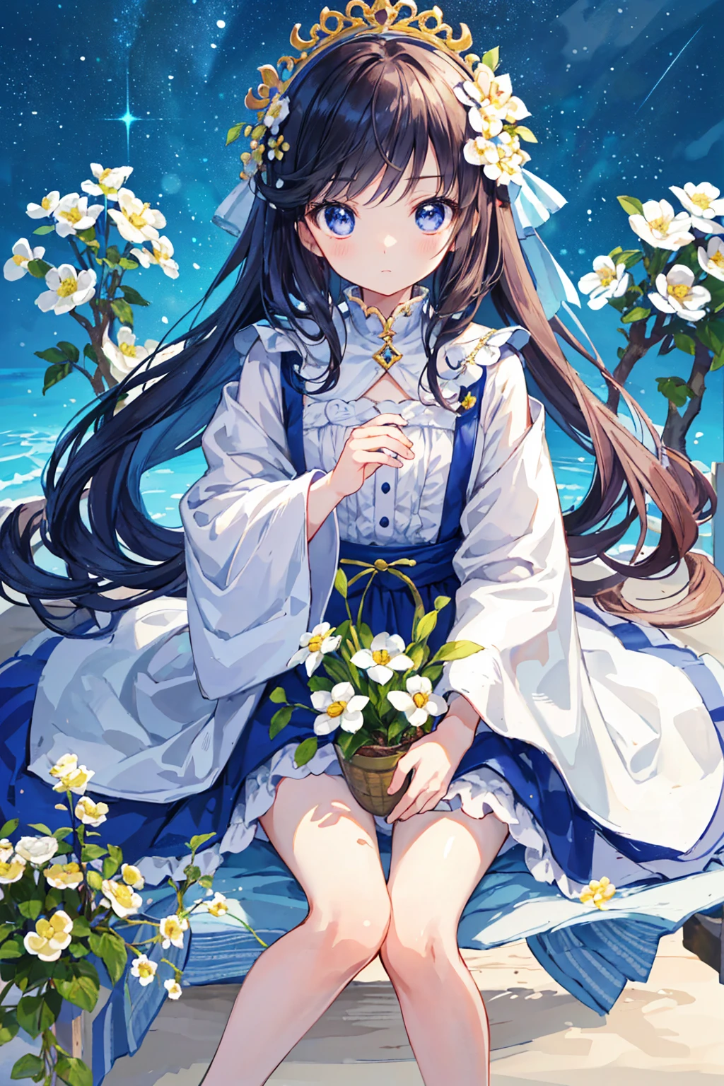 masterpiece、Highest quality、Highest quality、(((upon)))、 ((small))、Hair quality and shine、顔がsmall、Sitting、Very detailed, beautiful, Big eyes、Very detailed, clear and beautiful faces、(Cute illustrations:1.2), High resolution, Very detailed, Highest quality, Embarrassing
