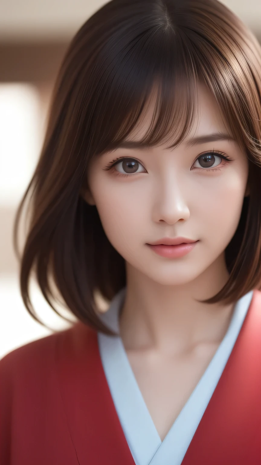 One girl, (Highest quality:1.4), (Very detailed), (Detailed light), (Very detailed美しい顔), Great face and eyes, Brown Hair, Brown eyes, Very detailed CG synthesis 8k wallpaper, High resolution raw color photos, Professional photography, Dynamic Lighting, Depth of written boundary, kimono、Japanese hairstyle