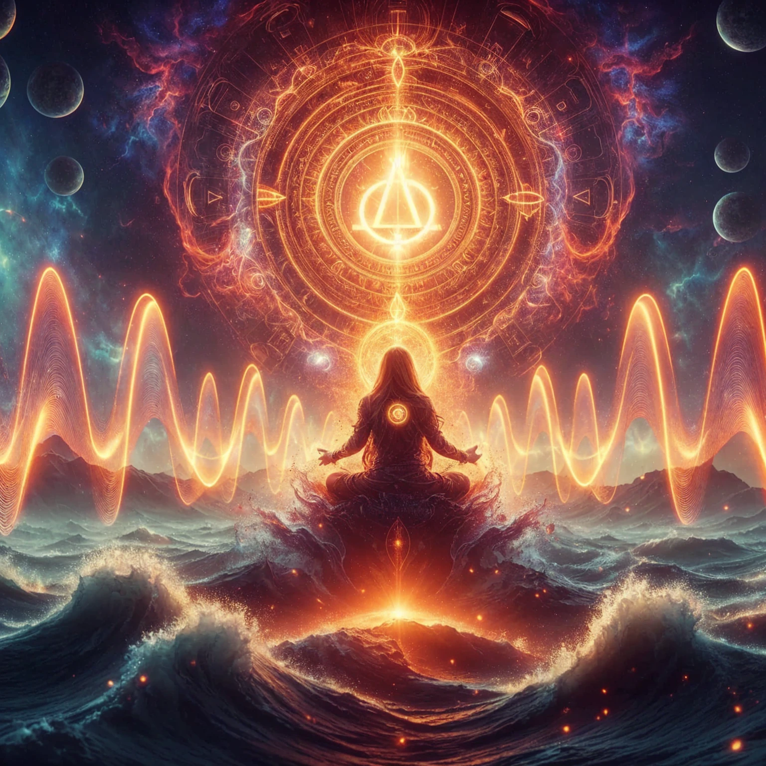 a very real image. alpha and omega frequency. Photorealism, full view, very detailed image, very realistic, hyperrealism, cinematography, Ultra HD, 8k, Unreal Engine 5, sharp focus, intricate and mysterious masterpiece. (Long exposure photography Highly detailed, high-detailed close-up portrait art illustration - Final quality medium shot, backlit, rich and eye-catching. Enigmatic and mysterious manipulations (rule of thirds composition), ((detailed environment with lines strong), Better quality, on camera, white light, warm and clean aesthetics, dazzling screen composed of millions of bright ultraviolet lights, HDR.